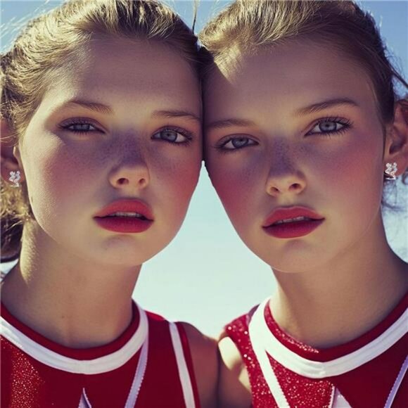 Cheerleader Earrings for Girls Heart Stud Sport Jewelry Cheer Accessories Gift - Picture 5 of 6